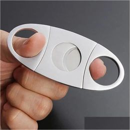 Stainless Steel Cigar Cutter Knife Portable Small Double Blades Scissors Metal Cut Devices Tools Smoking Accessories Drop Delivery Dhfnh