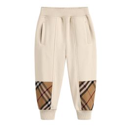 INS Kids plaid trouser fashion boys girls lattice cotton pants 2024 spring children casual trousers S1041