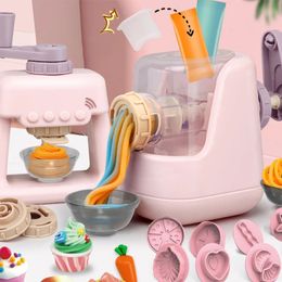 Diy Colourful Clay Pasta Machine Children Pretend Play Simulation Kitchen Ice Cream Suit Model For Girl Toys Gift 240115
