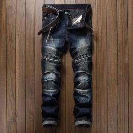 Drop Casual Men Jeans Slim Fit Hip Hop Denim Men's Jeans High Quality Motorcycle Pants High Quality 240116