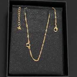 Designer Luxury High Quality Brass Necklace French Classic Two Letter Fried Dough Twists Chain Middle Ancient Two Colour Women Charm Jewellery Girl Delicate Gift