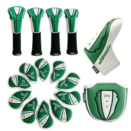 Golf Woods Headcovers Covers For Driver Fairway Putter 135UT Clubs Set Heads PU Leather Unisex Simple Iron Head Cover 240116