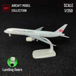 Scale 1 250 Metal Aircraft Model Replica Japan Airlines B787 Aeroplane Aviation Decoration Miniature Art Collection Kid Boy Toy 240116