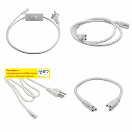 Extension Cord For T8 T5 led tubes 2ft 3ft 4ft 5ft 6ft power cords with switch US Plug for integrated led tube lights 11 LL