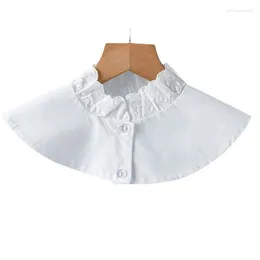 Bow Ties Ruffled Lapel Lace Collar Elegant Sweet Girls Blouse Detachable For Lady Delicate Simple Shawl F0T5