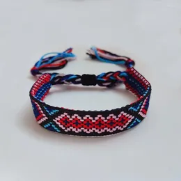 Charm Bracelets Europe And The United States Columbia Wind Webbing Bracelet Female Hand-woven Ethnic Style Geometric Colour Tassel L
