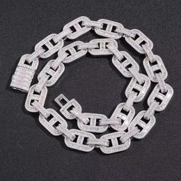 Custom Hip Hop Fine Jewellery Necklace Bracelet Iced Out Diamond Cuban Link Chain284B