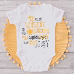 Rompers You Are My Sunshine When Skies Are Grey Summer Newborn Infant Baby Clothes Cute Toddler Jumpsuits Funny Unisex Bodysuits Outfits H240508