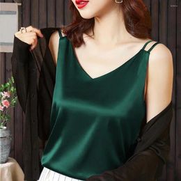 Camisoles & Tanks Camisole Top V-neck Sleeveless Breathable Bottoming Anti-pilling Workwear Women's Solid Colour Suspenders Ladies T-shirt