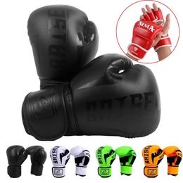 PU Kickboxing Protective Gloves Tear Resistant Training Sparring Gloves Breathable One Time Forming Sticker for Sports Supplies240115