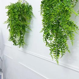 Decorative Flowers 1pc Artificial Plant Vine Home Decoration Hanging Plastic Leaf Grass Garland Outdoor Wedding Party Decorations Fake