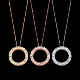 High Quality Brand Stainless Steel Lover Pendant Necklace Fashion Choker Full CZ Designer Necklaces For Screw Wedding Jewellery Gift221S