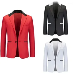 Men's Suits Spring And Autumn European American Fashion Color Matching Suit Single Breasted Casual Coat