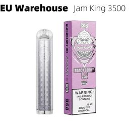 EU Stock Electronic Cigarette vape Jam King 3500 Puffs 6ml Juice 12 Flavors Pods Disposable Vape Pen Crystal Vapers 20mg 30mg 50mg Nic 650mAh Battery Rechargeable