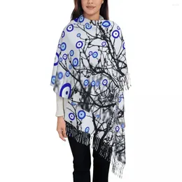 Men's Tank Tops Turkish Evil Eye Tree Scarf Wrap Women Long Winter Fall Warm Tassel Shawl Unisex Mediterranean Amulet Scarves