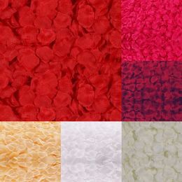 New Banners Streamers Confetti 500/1000PCS Artificial Rose Petals Colorful Romantic Wedding Anniversary Silk Rose Flower for Wedding Decoration Roses Supplies