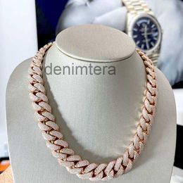 Hot Sales Silver Necklace 20mm Silver/10k/14k/18k Gold Moissanite 4 Rows Crushed Iced Out Vvs Miami Cuban Link Chain 0X01
