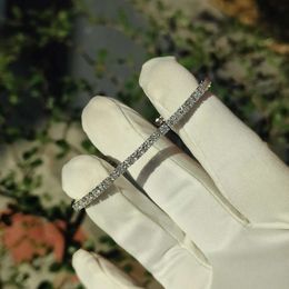 3Mm Round Brilliant Cut Lab Grown Diamond Prong Setting 14Kt Gold For Her Dainty Tennis Bracelet Wedding Gift