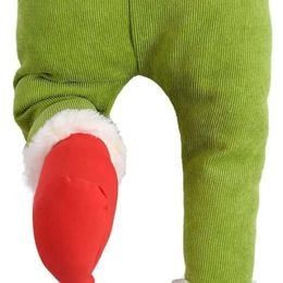 New Banners Streamers Confetti Christmas Elf Leg Plush Toy Xmas Tree Decor Props Santa Claus Green Artificial Leg Children's Doll Gift Christmas Home Decor