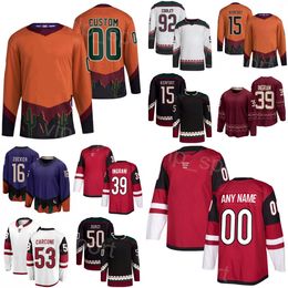 Custom Hockey 39 Connor Ingram Jerseys 53 Michael Carcone 50 Sean Durzi 15 Kerfoot 16 Jason Zucker 92 Logan Cooley 63 Matias Maccelli 67 Lawson Crouse Youth Women Men