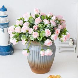 Decorative Flowers Artificial Flower Bouquet Faux Wedding DIY Elegant Reusable For Valentine Tables Decor Home And Christmas