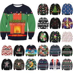Men's Sweaters Ugly Christmas Sweater Jingle Bell Lantern Couples Autumn Funny Jumpers Tops Dress Holiday Home Loose Women Men Xmas