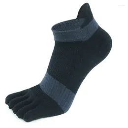 Men's Socks Five Finger Ankle Sport Cotton Mens Striped Mesh Breathable Shaping Anti Friction No Show With Toes EUR39-47
