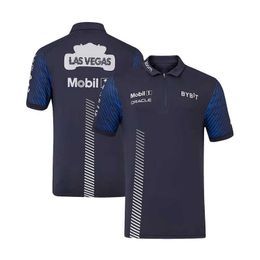 2023 Nova F1 Racing Las Vegas Edição Comemorativa Especial Fãs A mesma camiseta POLO de manga curta pode ser personalizada gratuitamente