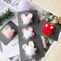 Hair Accessories 30pcs/5C Cute Fur Pom Hairpins Ears Barrettes Clips Fashion Headwear Boutique For Girls