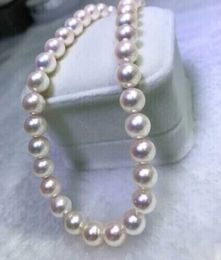Amazing AAAA10-11mm True Natural White AKOYA Round Pearl Necklace 18- 240115