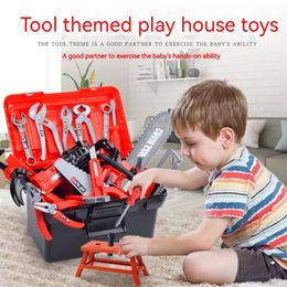 Kids Toolbox Kit Toys Simulation Repair Tools Drill Plastic Game Learning Engineering Puzzle Gifts For Boy 240115