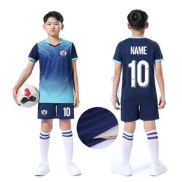 Boys Football Shirts Shorts With Pockets Children's Soccer Clothes Camisetas De Futbol Maillot de football Kids Training Kits 240116