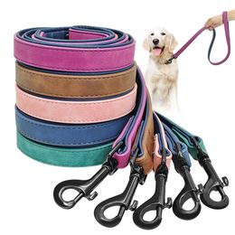 Dog Leash Harness Leather Lead Pet Puppy Walking Running Leashes Training Rope Belt For Small Medium Large Dogs Supplies 240115