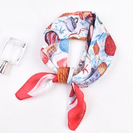 2024 Fashion Women Scarf Designer Silk Scarf Luxury Shawl Small Squares High Quality Turbans Head scarfs square Bandeaus Headband for Women men lovers 70cm