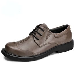 Vintage Men Casual Business British Style Genuine Leather 2023 Autumn Designer Handmade Cowhide Male Social Shoes