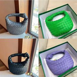 Botegs's Venets's new shopping mall leisure underarm bag Woven Cloud Bag JODIE Round Underarm Curved Mini Handbag Knot Crescent With Real Logo