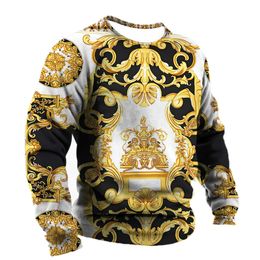 Luxury Social Shirts Men's Cotton T-shirt Tees Baroque Graphics Fashion 3d T-Shirt Street Sweatshirt O-neck Casual Clothes 240115