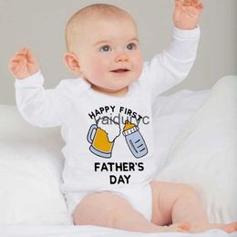 Rompers My First Father's Day Newborn Infant Baby Clothes Toddler Jumpsuits Boys Girls Long Sleeve Bodysuits Father's Day Outfits Gifts H240508