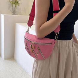 Waist Bags Women Soft Leather Bag Fashion Chest Pack Shoulder High Quality Chain Fanny Lady Trend Zipper Belt Purse