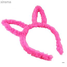 Headbands Cartoon Rabbit Ears Headbands Soft Plush Bunny Ears Hairband Easter Headwear Cosplay Halloween Party Costume YQ240116