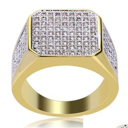 Band Rings New Trendy Size 7-13 Fashion Jewellery 18K Yellow Gold Plated Cz Women Men Wedding Zircon Ring Gift 1052 Q2 Drop Delivery Je Dhat2