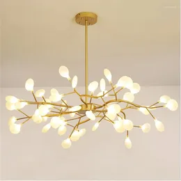 Chandeliers Nordic Firefly Ceiling Light Clear Gray Glass Chandelier For Living Room Bedroom Decoration Led Lighting Home Decor
