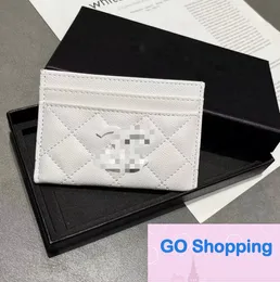 Wholesale Card Holder Xiaoxiang New High-End Fashion Black Caviar Embroidery Car Line Fashion Brand Card Holder Business Card Holder Big Brand