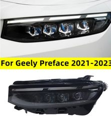 Car Headlight For Geely Preface 20 21-2023 LED Matrix Laser Lens Daytime Light Signal Lights 8 Low Beam 8 High Beam Headlights