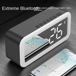 Portable Speakers Small night light wireless Bluetooth alarm clock speaker gift clock sound mirror sound collection prompt YQ240116