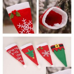 Year 2023Christmas Gift Tableware Fork Knife Holder Bag Navidad 2023 Noel Christmas Decorations For Home Dinner Table Decor Fy3970 Dhhlv