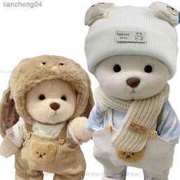 Plush Dolls Handmade Teddy Bear Plush Toy Change Dress Honey Bag Cloth Girl Hug Cuddly Plushie Doll for Girlfriend Christmas Gift