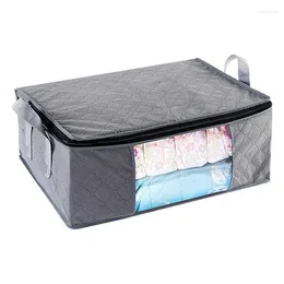 Storage Bags Closet Organiser Bag For Clothes Foldable Non-Woven Custom Logo Packaging Frosted Zipper Home Travel Blankets