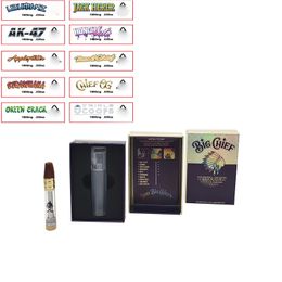 Big Chiefs Vape Cartucho Vapes Carrinhos Cartuchos Vapes Atomizadores Tanque De Vidro Grosso Snap On Cera Vaporizador E Cigarro 510 Thread Vazio Com Embalagem 10 Cores 1ml