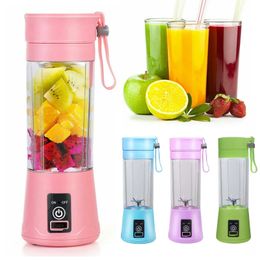 Portable Blender with USB Rechargeable Mini Fruit Juice Mixer Personal for Smoothies and Shakes Milk Juicer 240116